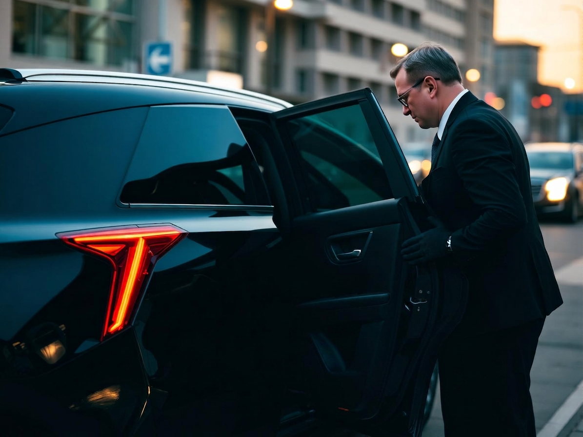 5 Diamond Livery Sioux Falls chauffeur opening a luxury vehicle door